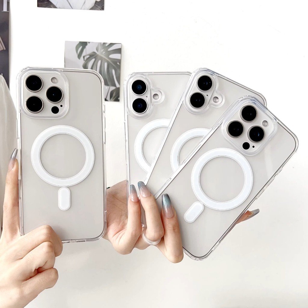 เคสใสชาร์จไร้สาย iPhone 16e 16 / 16 / Plus / 16 Pro / 16 Pro Max เคสไอโฟน16 เคสใส ขอบนิ่ม กันกระแทก