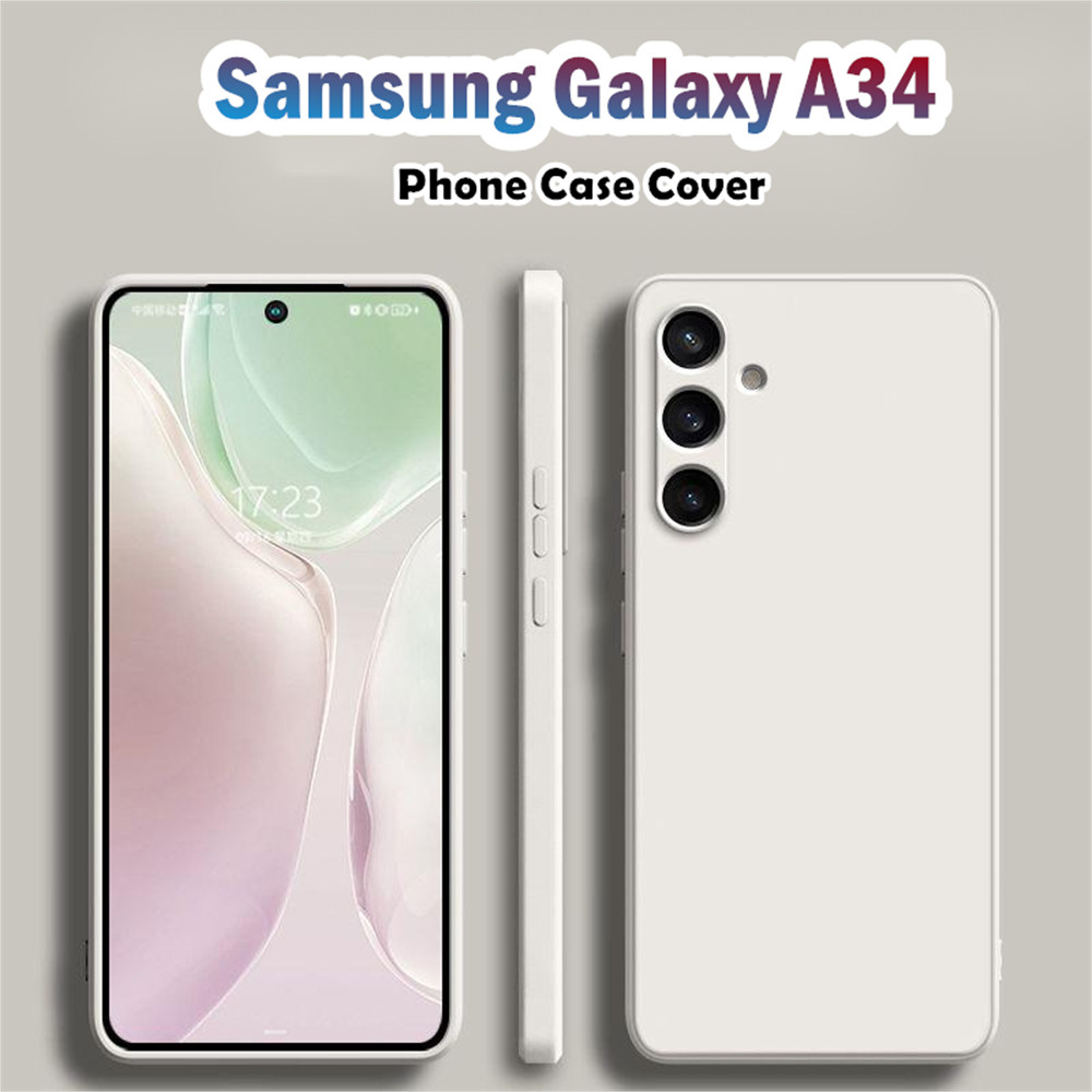 ผลิตภัณฑ์ใหม่สําหรับ Samsung Galaxy A34 ฝาครอบซิลิโคนเต็มรูปแบบเปิดที่แม่นยําคลาสสิกเรียบง่ายสีทึบเคสโทรศัพท์ฝาครอบ