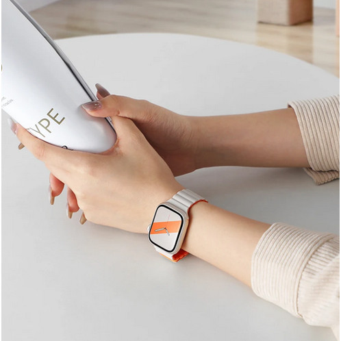 สายซิลิโคนสายแม่เหล็กสําหรับ Apple Watch Series 10 42 มม.46 มม.Ultra 2 49 มม.IWatch 45 มม.44 มม.42 มม.40 มม.41 มม.38 มม.SE Series