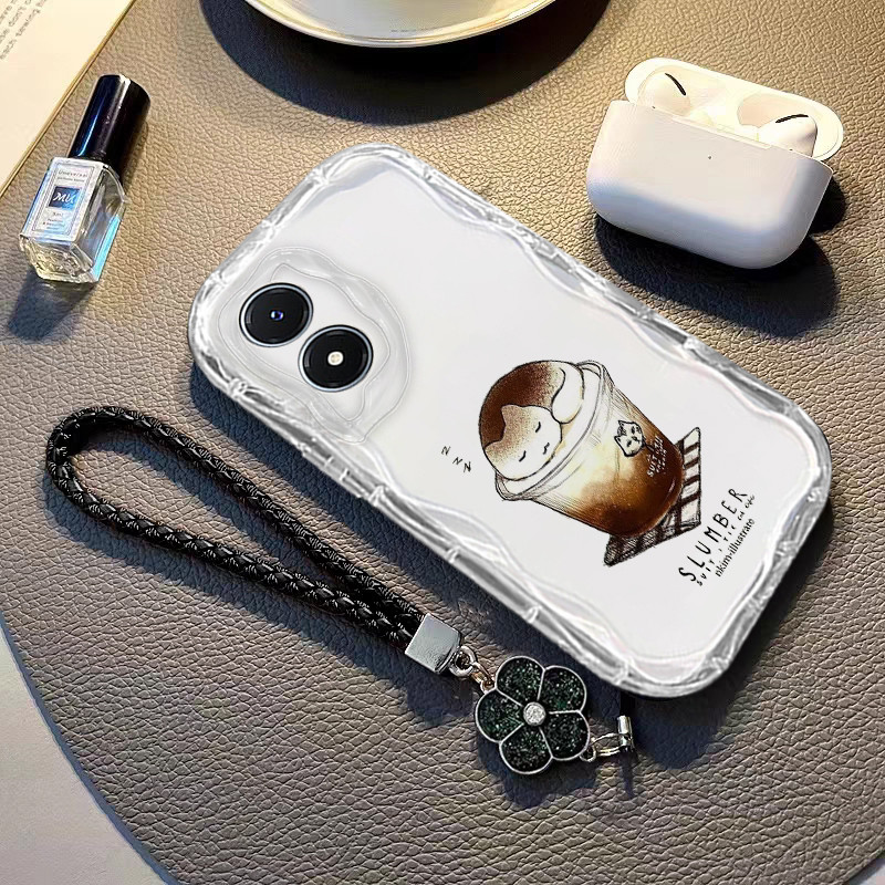 เคส Vivo Y02S มเคสโทรศัพท ์ ปร่งใสกันกระแทก ป้องกันกล้องดอกไม้ เคสโทรศัพท์ฝาครอบ อะนิเมะการ ์ ตูนซิลิโคนอ ่ อนนุ ่