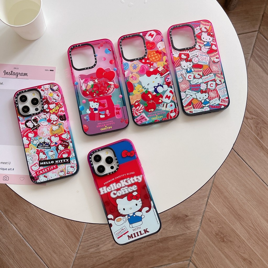 Hello Kittycasetify สีแม่เหล็กการดูดซึมโปร่งใสอะคริลิคเคสโทรศัพท์สําหรับiPhone 16 Pro max 16 Pro 16 15 Pro max 15 Pro 14 Pro max 13 Pro max 14Pro 13 12 Pro max