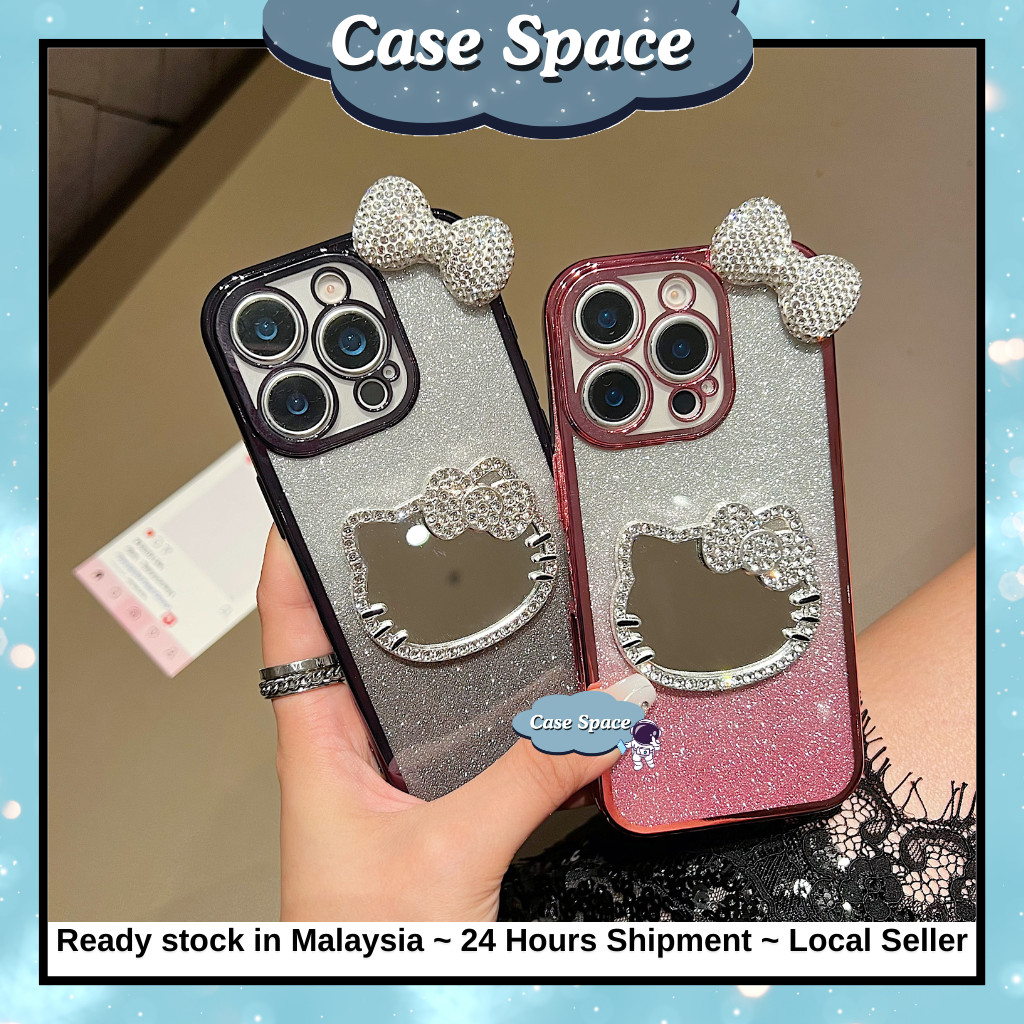 Realme 5 5i 5s 6i 14x C3 C12 C15 C35 C51 C53 C55 C63 C65 C67 C75 C75x fon sarung cermin kitty กระจกไ