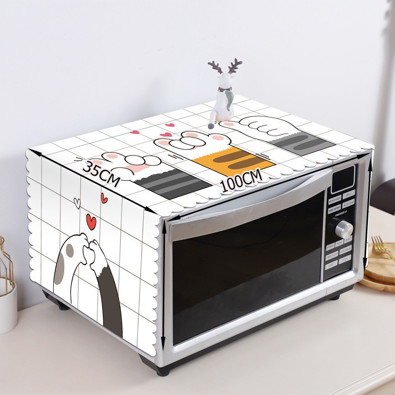 ผ้าปูโต๊ะเตาอบไมโครเวฟ กันฝุ่น ทรงสี่เหลี่ยม แต่งลูกไม้ กันลื่น เรียบง่าย สําหรับตกแต่งบ้าน - รูปที่ 6