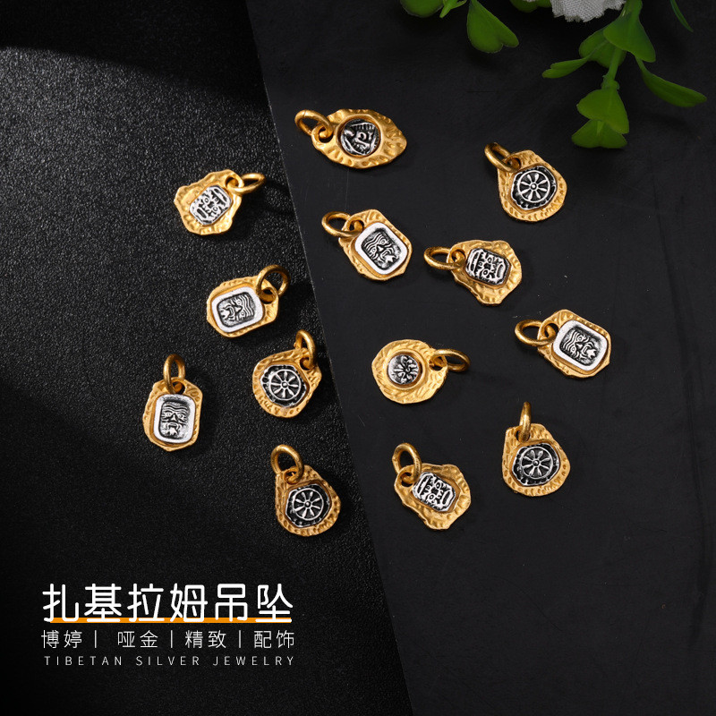 วิธีโบราณทอง Zakiram จี้ทรายทองประณีตสี Retention โลหะผสม Zakiram จี้ Lion-waking Spacer ลูกปัด