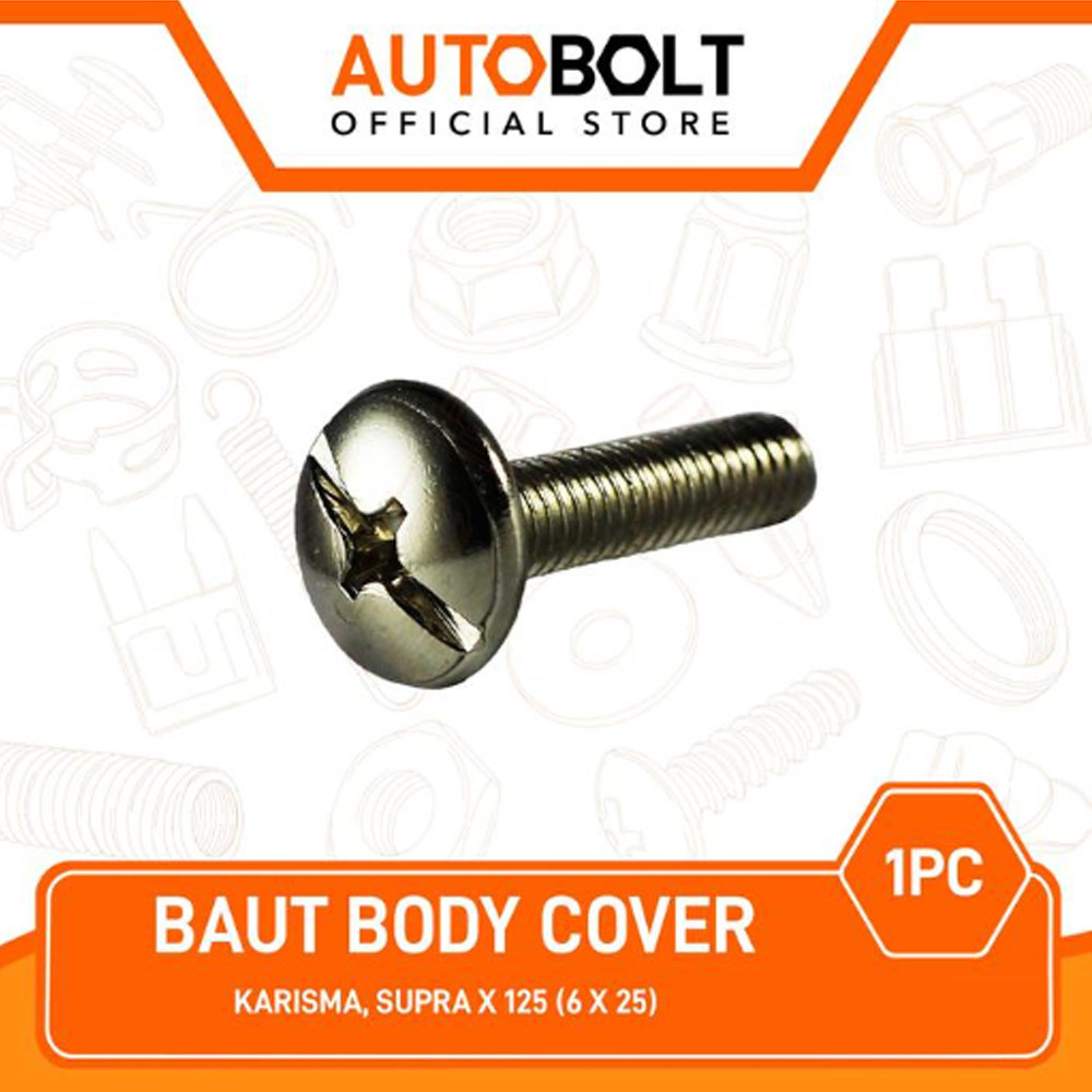 MESIN 1 PC Body Cover Bolts Supra X 125 & Karisma M6x25 6x25 6 x 25 เครื่องยนต์ Body Bolts