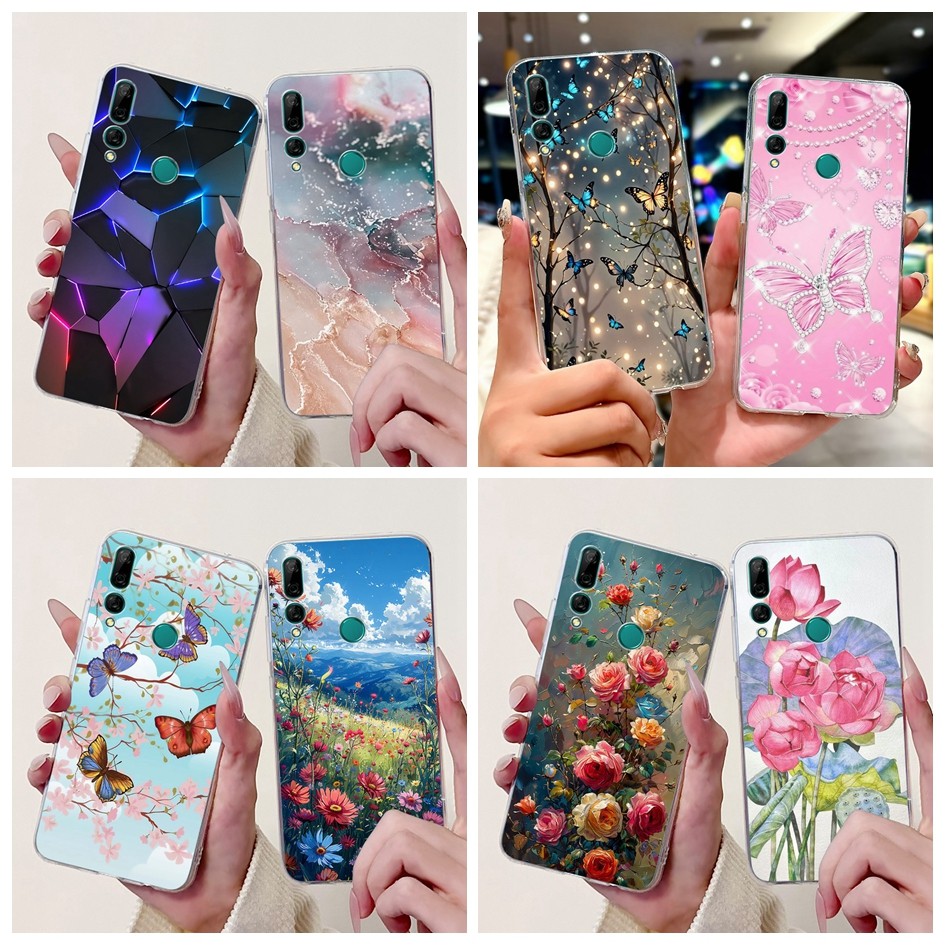 สําหรับ Huawei Y9 Prime 2019 ปลอก STK-L21 STK-L22 STK-LX3 STK-LX1 P สมาร์ท Z ฝาครอบแฟชั่นหินอ่อนผีเส