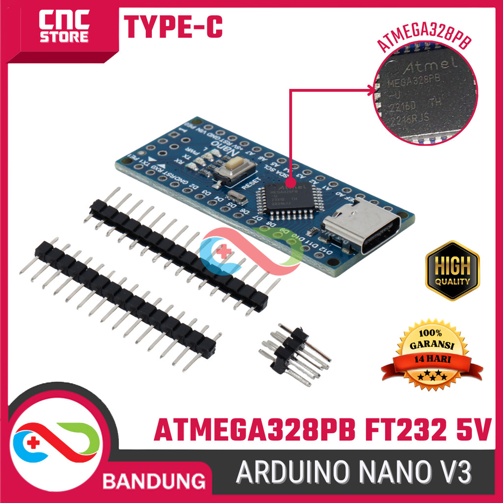 Arduino Nano V3 FT232 5V Type-C – เหมาะสําหรับโครงการไมโครคอนโทรลเลอร์