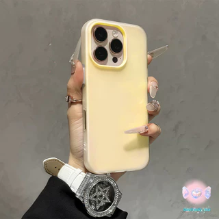 🎀จัดส่งในพื้นที่🎀เคสเยลลี่โปร่งใสสองในหนึ่ง หอยเจลสีที่โปร่งใส สำหรับiPhone16 15 13 12 11 6 7 8 Plus Pro Promax X XS XR