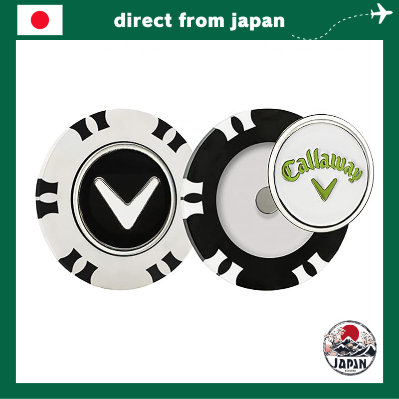Callaway Golf Marker Magnet Casino Chip Markers, Set of 2, White and Black.