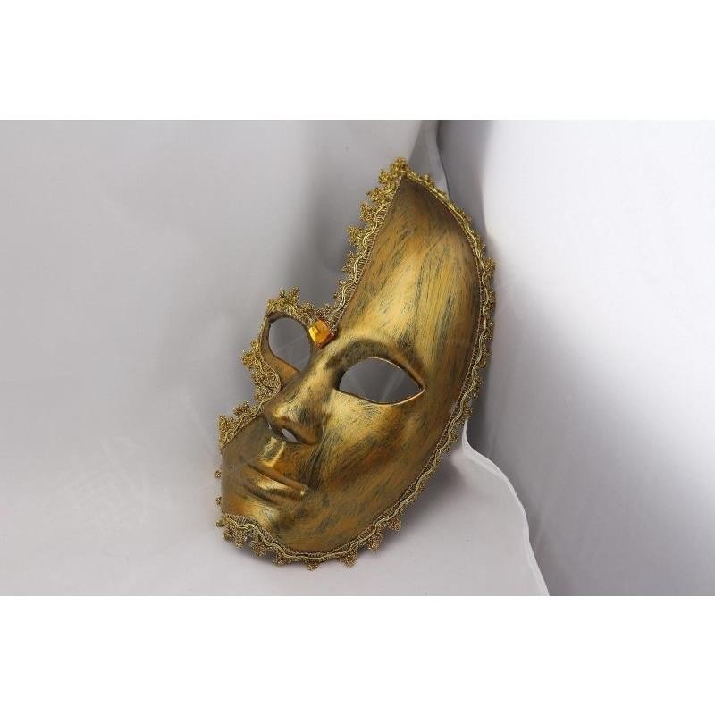 万圣节化妆舞会羽毛威尼斯蕾丝彩绘面具男女派对舞会公主白色面具Halloween Makeup Ball Feather Venice Lace Color20250713