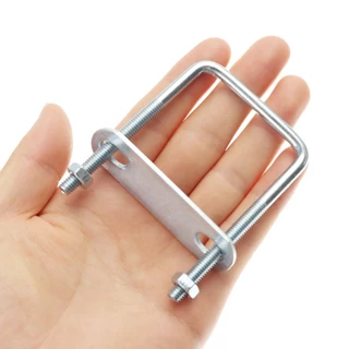 จัดส่งรวดเร็วJAZZYLY 2 ชุดแคลมป์สี่เหลี่ยม, ท่อสกรูเหล็ก U-Clamp, U-bolt มุมขวาพร้อม Baffle M6 Squa Bolt