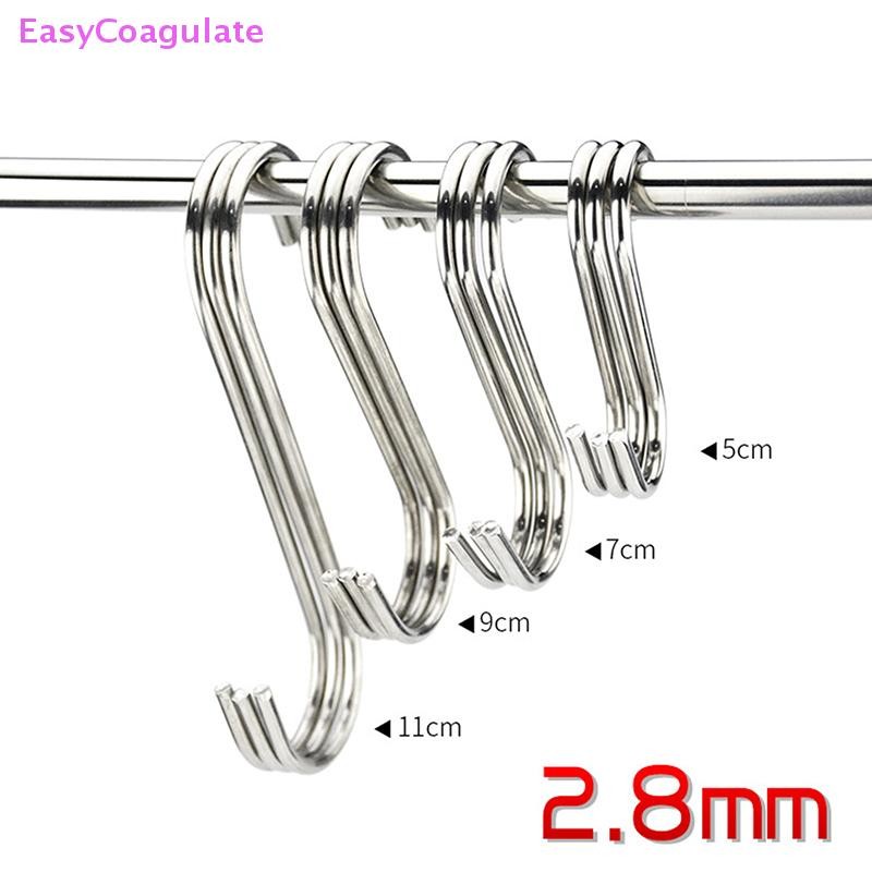 Eas สแตนเลส S-Shape Hooks Multi-function Hook สําหรับเสื้อผ้ากระเป๋าผ้าเช็ดตัวห้องครัวห้องน้ําชั้นเก็บผู้ถือ Ate