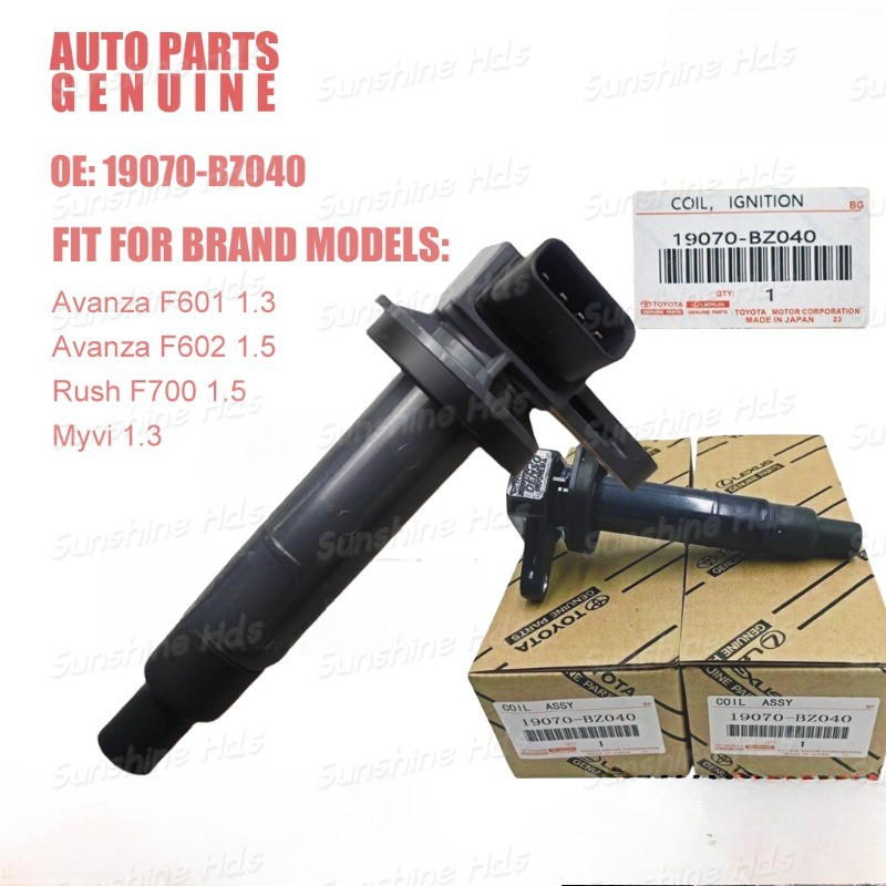 รับประกันของแท้! ยี่ห้อใหม่คอยล์จุดระเบิด 19070-BZ040 สําหรับ Toyota Avanza F601 F602, IgnitionCoil 