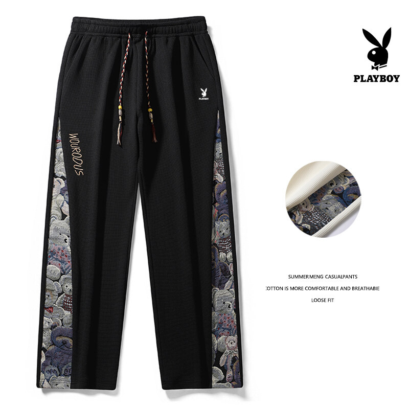 PLAYBOY Style Bear กางเกงผู้ชายทรงหลวม แฟชันนิ่มสบาย