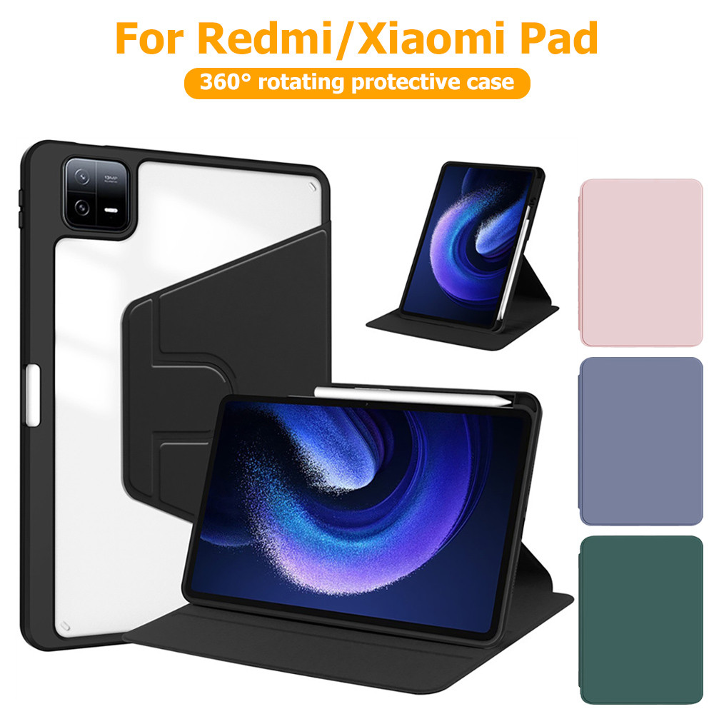 การหมุน 360° เคสฝาพับ เรดมี แพด For Xiaomi Redmi Pad SE 11 8.7 Pro Poco 12.1 5 6 7 Pro Pad 2 2025 เคสฝาพับ เรดมี แพด