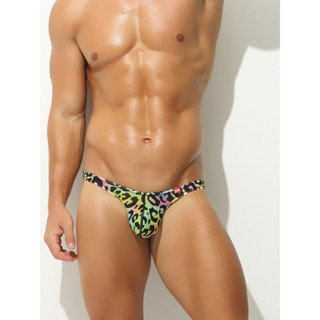 กางเกงในชายพิมพ์ลายเสือดาวเซ็กซี่บางเฉียบผ้าไหมน้ําแข็งชุดชั…