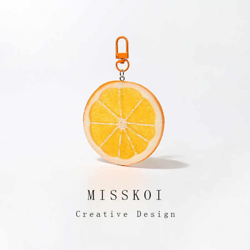 MAUROPOLI การ์ตูนผลไม้มะนาว Slice จี้ Creative Simple พวงกุญแจที่ไม่ซ้ํากัน