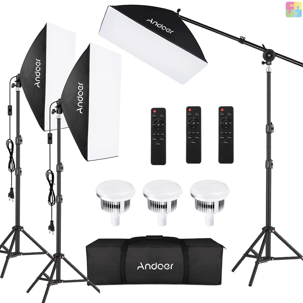 Andoer 85w 2800k-5700k ชุดสองสี Softbox ชุด * 3 + พร้อม 85w 2800k-5700k + Softbox * 2800k-5700k Bi-ส