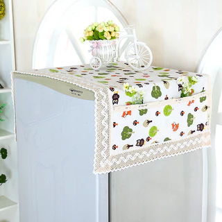 ผ้าคลุมกันฝุ่นตู้เย็น 1 ชิ้น กันฝุ่น พร้อมถุงเก็บ ผ้าตู้เย็น ทนทาน 55x120 ซม. ซักผ้าผ้าฝ้ายลินิน | ผ้าขนหนู