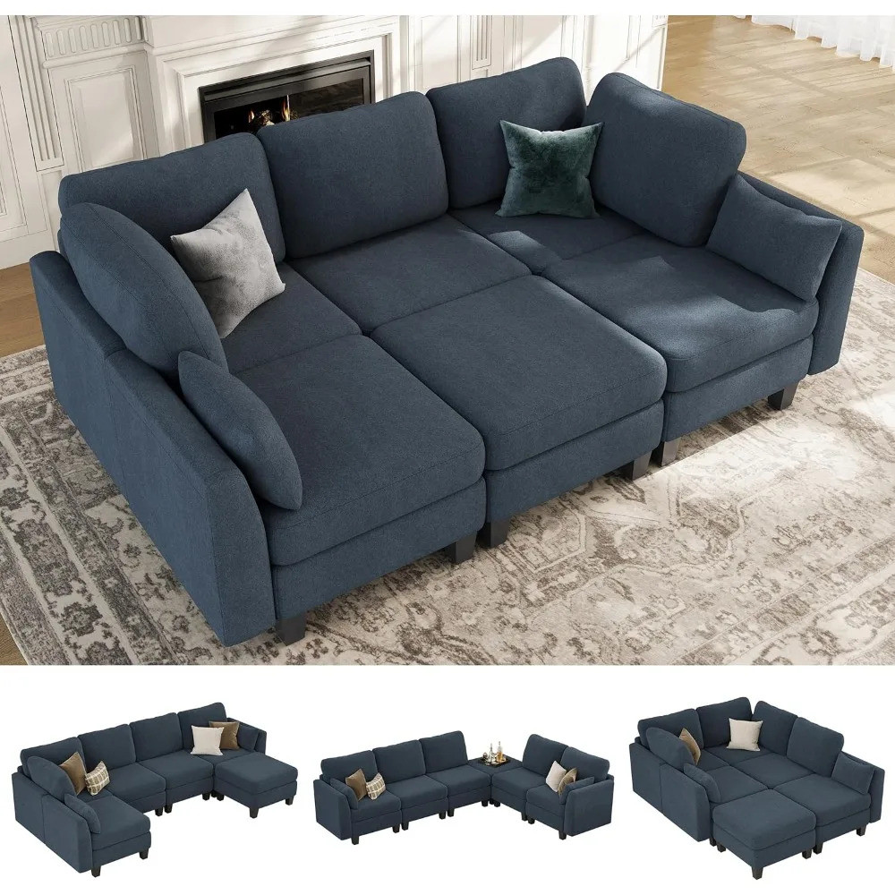 [NEW] โซฟา Sectional Sleeper โซฟา Comfy Modular , โซฟา Sleeper 6 ที่นั่ง Sectional , โซฟา Sleeper Se