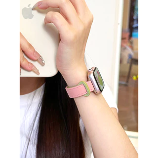 สายหนังสีชมพูเขียวสวยน่ารักสำหรับผู้หญิง สำหรับ Xiaomi Redmi Watch 6 5 3 Active 5 Lite สายรัดข้อมือ Redmi Watch 5 4 อุปกรณ์เสริมสำหรับสมาร์ทวอทช์
