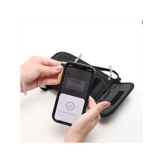 กระเป๋าคล้องคอใส่พาสปอร์ต RFID กันน้ำ ใส่บัตรบิน-มือถือ 6.5" Unisex เดินทาง-คอนเสิร์ต
