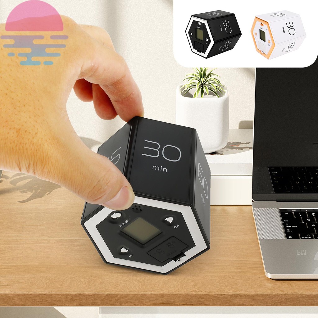 Cube Timer Flip Focus Timer 1/5/10/25/30/60 นาทีและที่กําหนดเองนับถอยหลังการจัดการเวลาจับเวลาโต๊ะผลผ