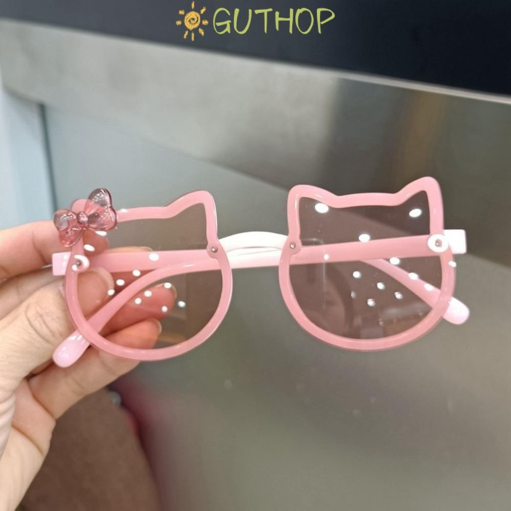 แว่นกันแดด GUTHOP Hello Kitty สำหรับเด็ก ป้องกันรังสี UV400 ด้วยเลนส์อะคริลิคน่ารัก เหมาะสำหรับฤดูร้อน