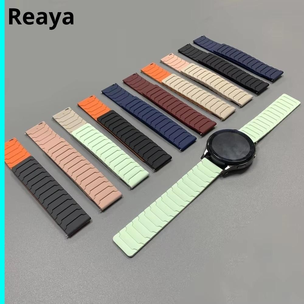 REAYA สายรัดแม่เหล็ก, Elastic 20/22mm Loop Band, แฟชั่นซิลิโคนปรับสร้อยข้อมือกีฬาสําหรับ Huawei GT5/GT4 สวมใส่ง่าย