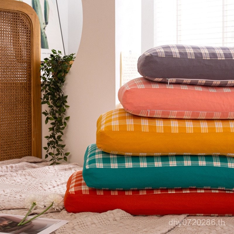 หมอนแข็งหนึ่งชิ้นเรือหอพักบัควีทนักเรียนครัวเรือนหัวสี่ฤดูกาลสากลผ้าฝ้ายแท้สี่เหลี่ยมป้องกันคอผ้าฝ้า