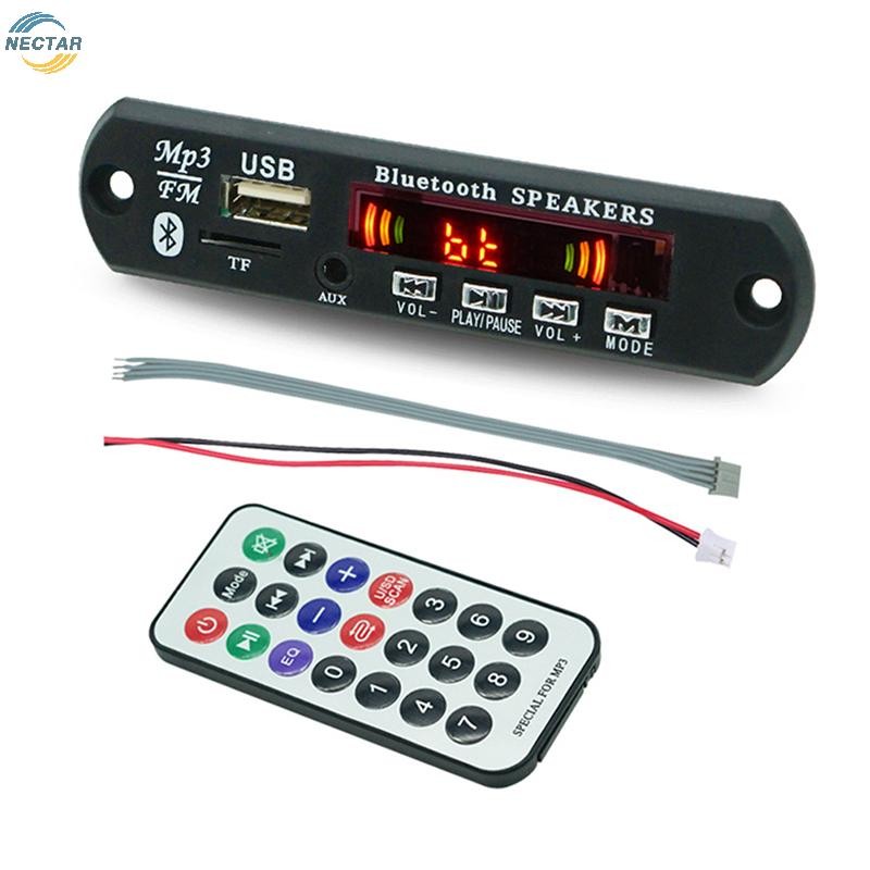 TAR ไร้สาย 5.0 9 V-12 V MP3 WMA ถอดรหัสบอร์ดเครื่องเสียงรถยนต์ USB TF วิทยุ FM โมดูลหน้าจอสี MP3 เคร