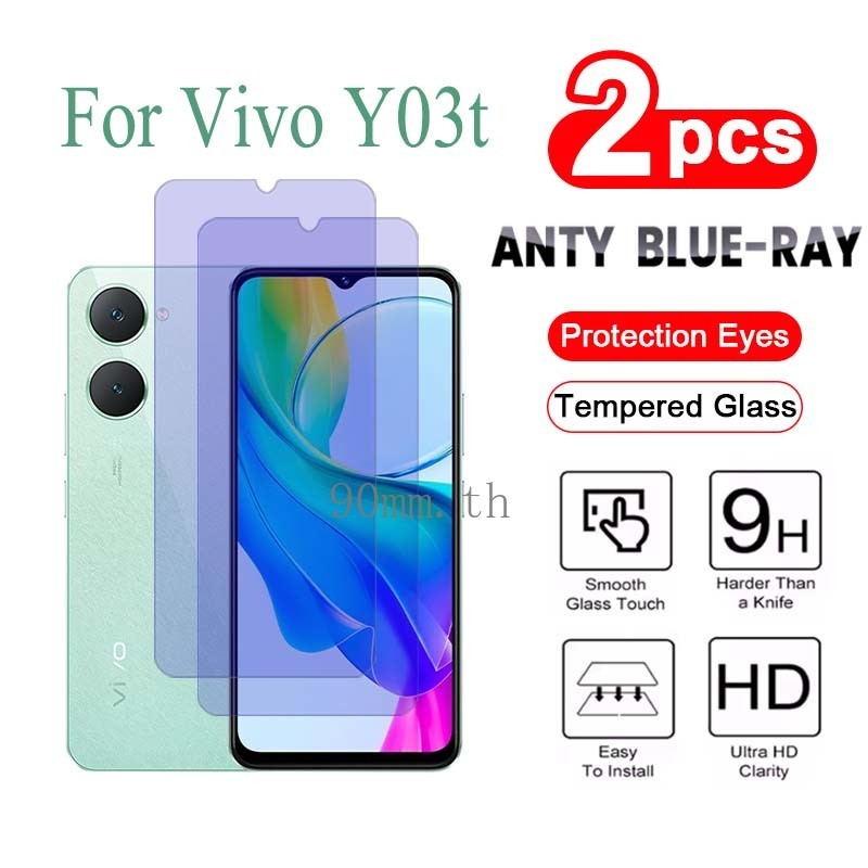 2 ชิ้น ฟิล์ม Vivo Y03T ฟิล์มกันรอยป้องกันแสงสีฟ้าสำหรับ Vivo Y03T Y03 Y29 Y29S Y28 Y28S Y27 Y27S Y39