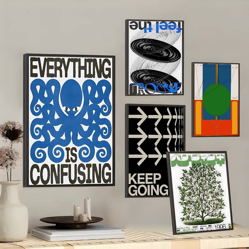 Vintage บทคัดย่อ Feed Your Mind Classic Classic Vintage โปสเตอร์ Decoracion ภาพวาด Wall Art สีขาวตกแต่งห้อง