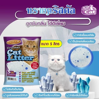 {ยกกระสอบ 8 ถุง} ทรายคริสตัล Catty cat ทรายแมวคริสตัล เม็ดบีท 5 ลิตร //ไม่มีฝุ่น ไม่ติดขนแมว