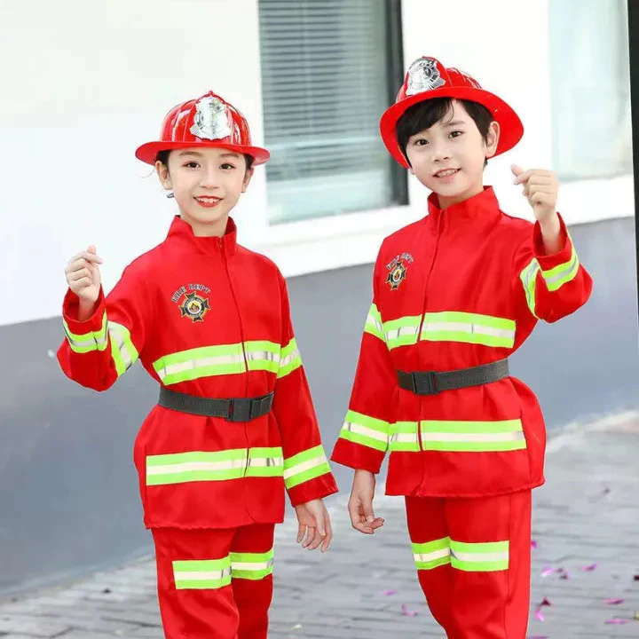 ฮาโลวีนเครื่องแต่งกายนักผจญเพลิงสำหรับเด็ก ชุดคอสเพลย์ เครื่องแต่งกายนักผจญเพลิงสำหรับเด็ก Fire Show ชุดคอสเพลย์ thumbnail 7