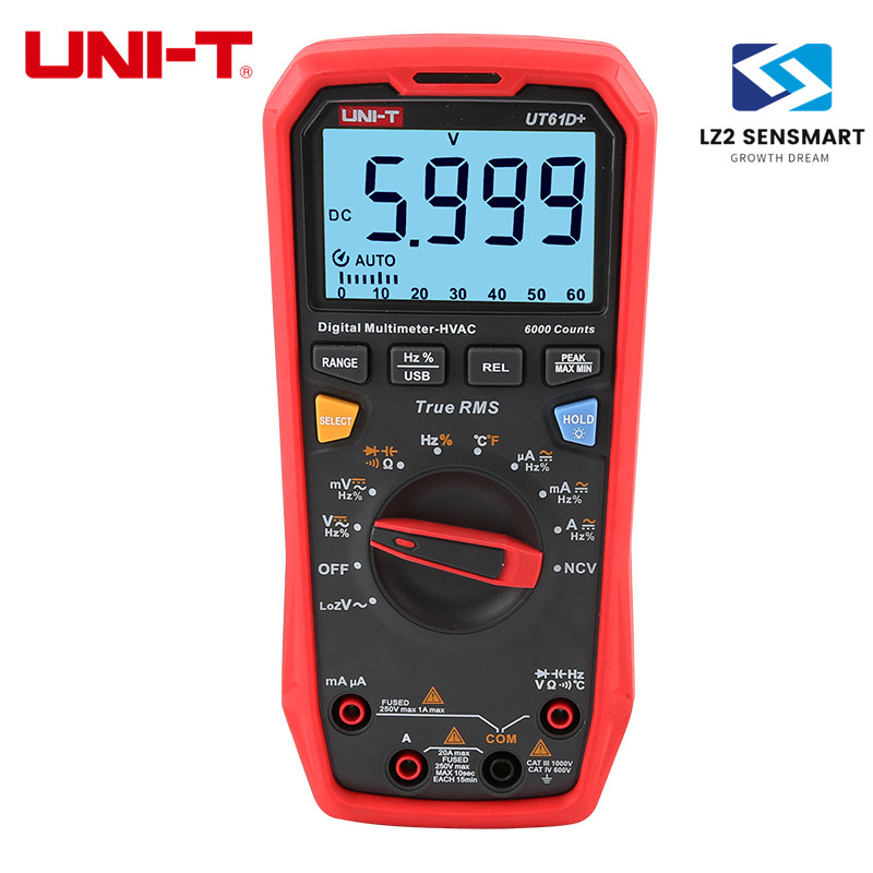 UNI-T  UT61D+ UT61E+ เครื่องทดสอบมัลติมิเตอร์ดิจิทัล AC DC แรงดันไฟฟ้า ความต้านทาน ประจุกระแสไฟ