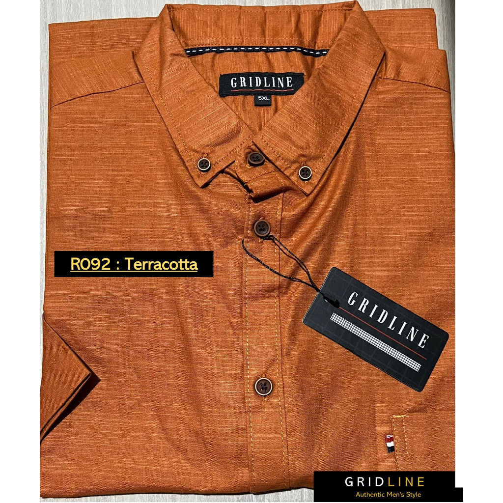 KATUN KEMEJA MINOR DEFECT - [GRIDLINE - R092 JUMBO Colourful Premium Basic] เสื้อเชิ้ตผู้ชาย Plain S