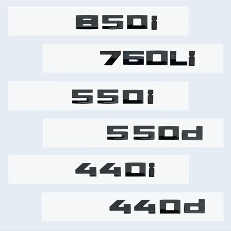 ใหม่Glossyสีดํา 3DตัวอักษรตัวเลขM850i M760Li M550d M550i M440d M440i V12 EmblemสําหรับBMW 8 7 5 4 Se