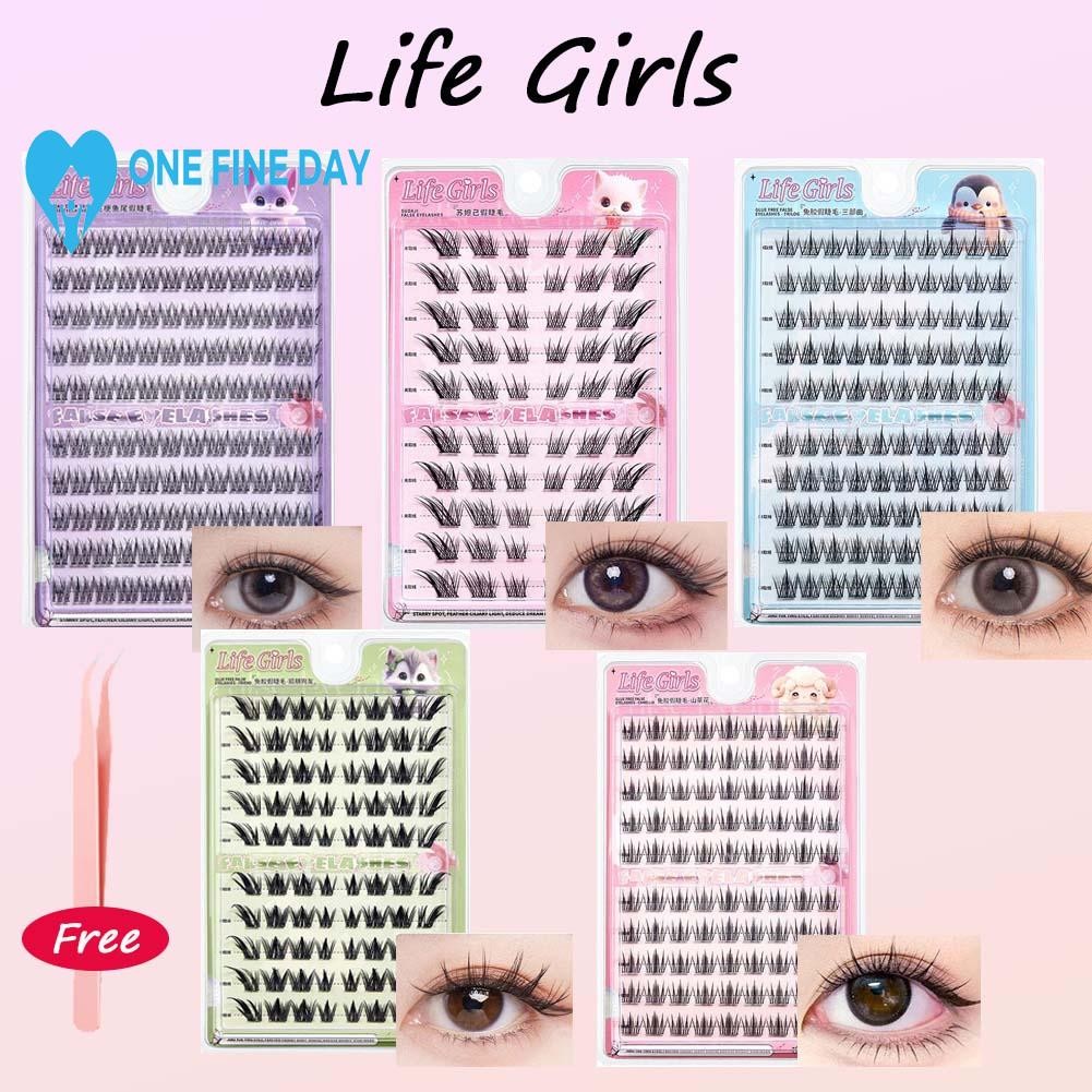 Life Girls กาวฟรีขนตาปลอม Sunflower Natural Lazy Set ขนตาปลอม R1r9