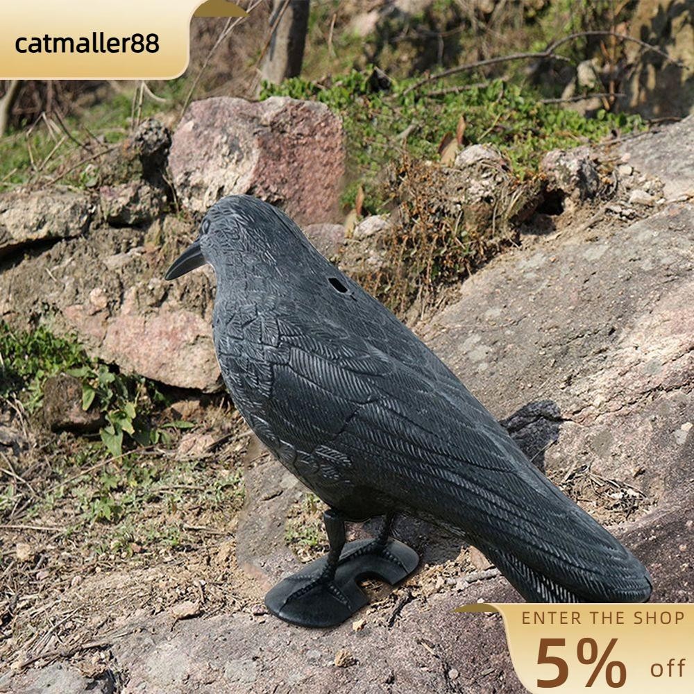 CATMALLER88 Scarer , Black Deterrent Life Size Crow, Halloween Repellent ตกแต่ง Pest Control เหมือนจ