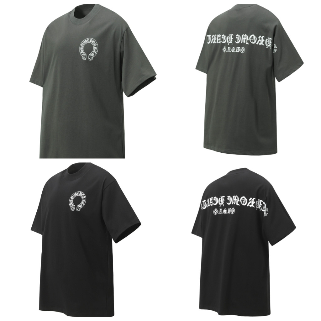 เสื้อยืดแขนสั้นสำหรับผู้ชาย ขนาด 280 กว่า ลายเกือกม้า พิมพ์ลายละเอียดบนเนื้อผ้า