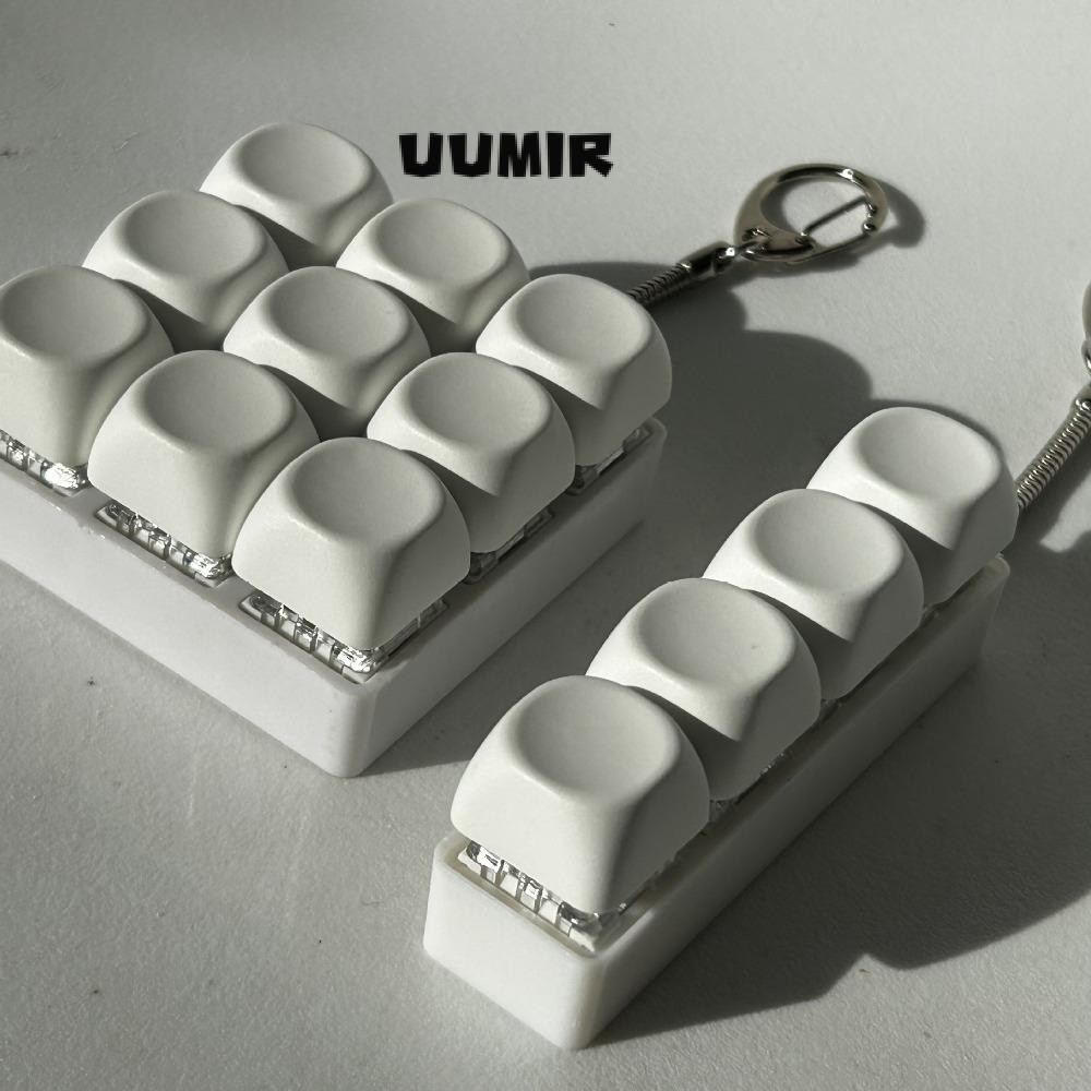 UUMIR พวงกุญแจ Fidget, คีย์บอร์ด DIY บรรเทาความเครียดนิ้วมือคีย์บอร์ดหมวก, ผ่อนคลาย Keycap 4/9 คีย์ปุ่มหยิกของเล่นผู้ใหญ่