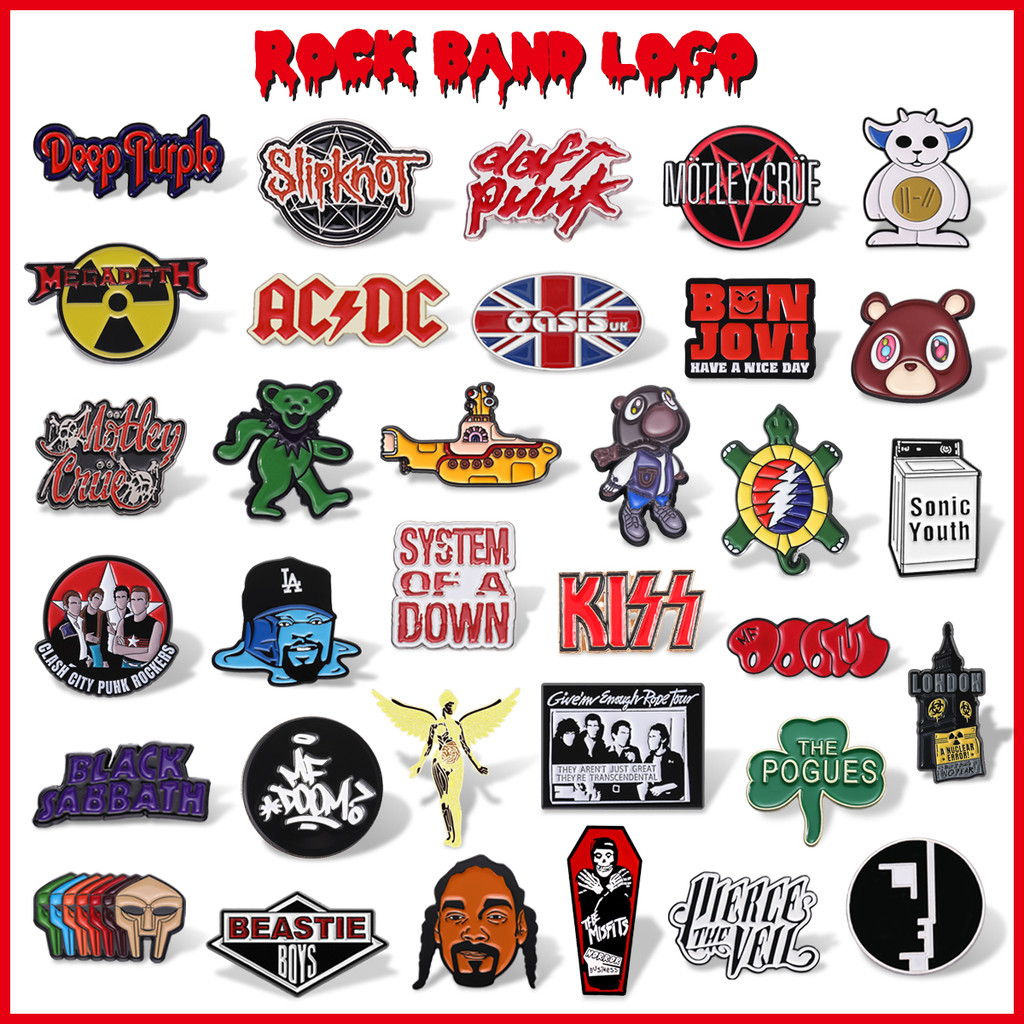 เข็มกลัดคลาสสิกร็อกวงโลโก้เคลือบ สำหรับสะสมหรือเป็นของขวัญให้เพื่อน