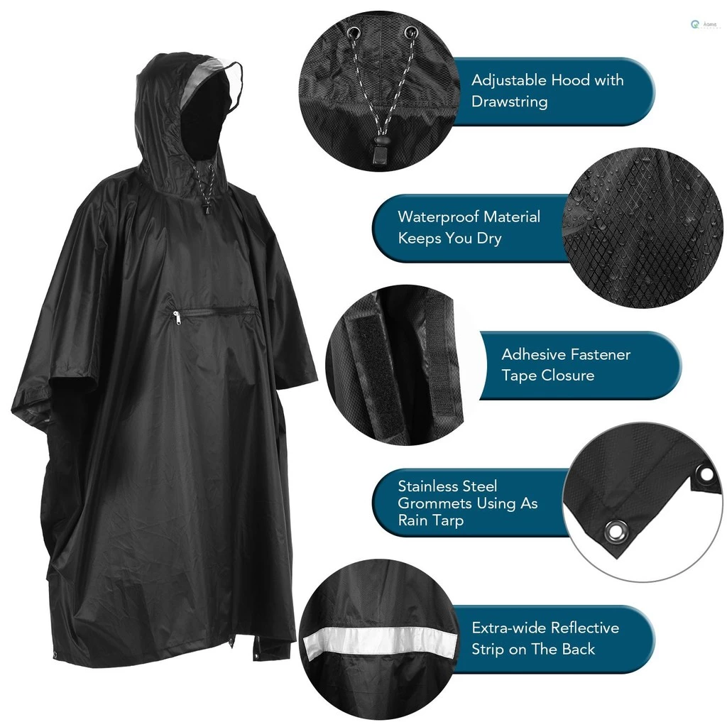 LIXADA เสื้อปอนโชกันน้ำ เสื้อกันฝนสำหรับตั้งแคมป์เดินป่าตกปลา thumbnail 5