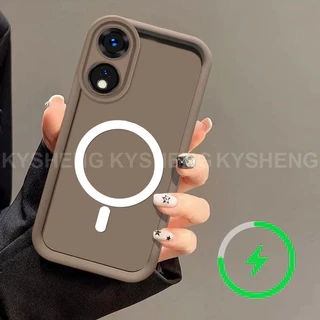 สําหรับ OPPO A17 A17K A18 A38 4G a97 A98 5G เคสโทรศัพท์แม่เหล็กชาร์จ Simple anti drop ถุงลมนิรภัยซิลิโคน TPU soft shell 012