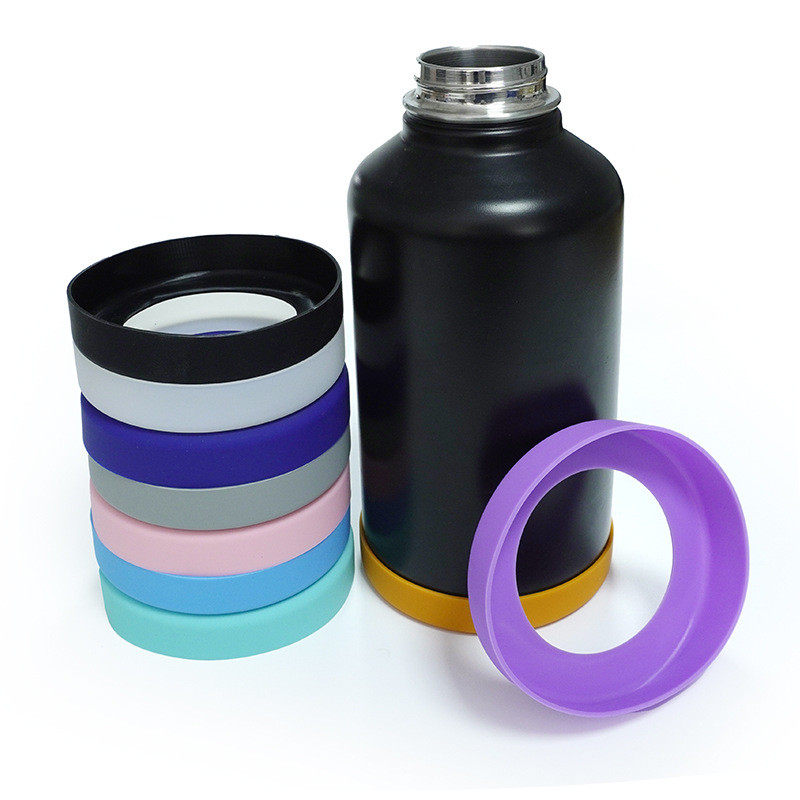 SUGAW บูตขวดน้ํา 12 ซม., ฝาครอบป้องกันถ้วยน้ําฉนวนกันความร้อนกันลื่น, ป้องกันการล่มสลายแก้วหลายตัวซิลิโคนบูตสําหรับ Tyeso/Aqua Flask 64oz