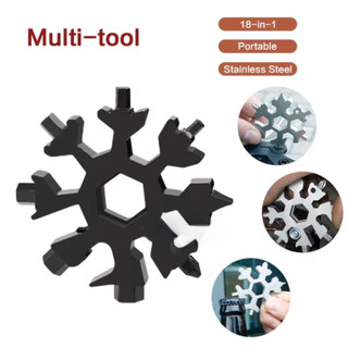 18 in 1 Universal Wrench Snowflake Wrench Keyring Tool Camping Outdoor Survival Tools