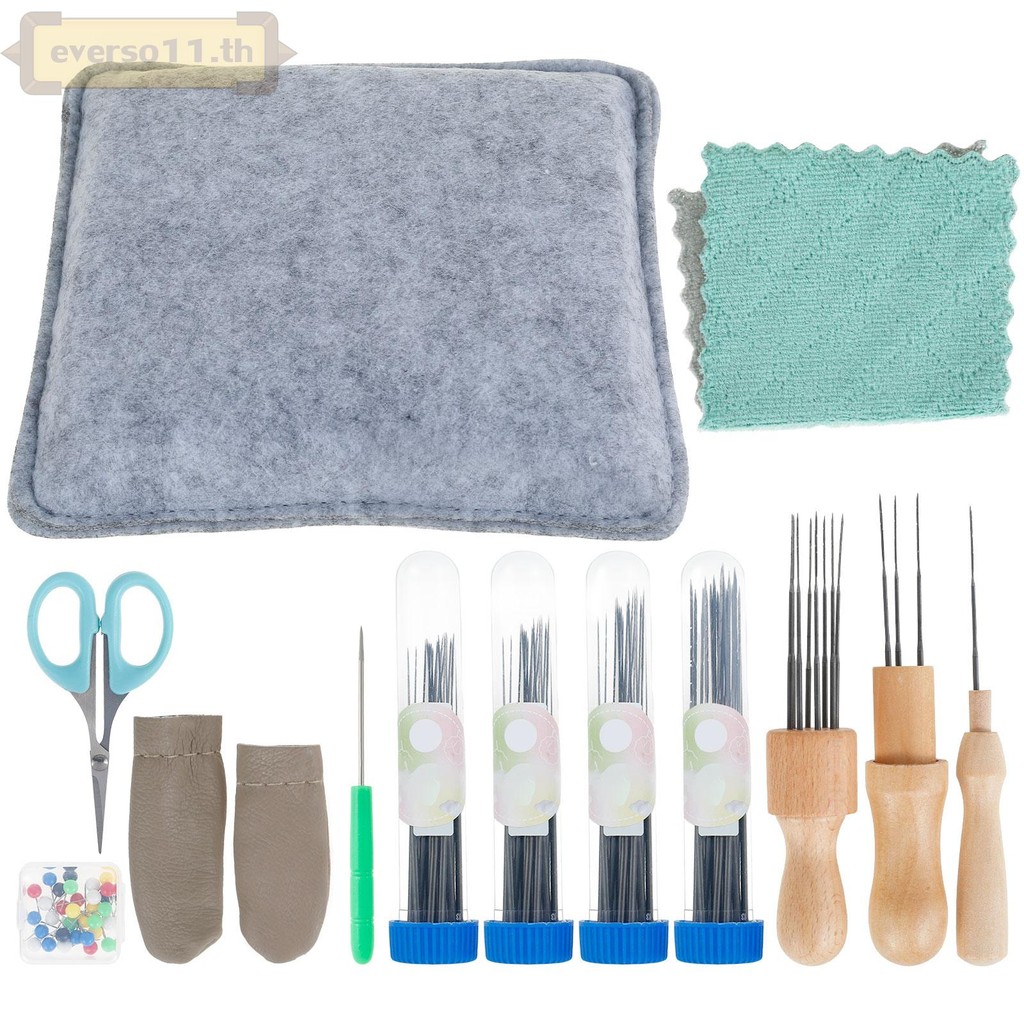 113 ชิ้น ชุดเครื่องมือ DIY ขนสัตว์ เฟลท์ เข็มเฟล็ตติ้ง และเข็มเย็บผ้า ชุดเครื่องมือเข็มเฟลท์ สตาร์ทเตอร์คิท สำหรับผู้เริ่มต้น