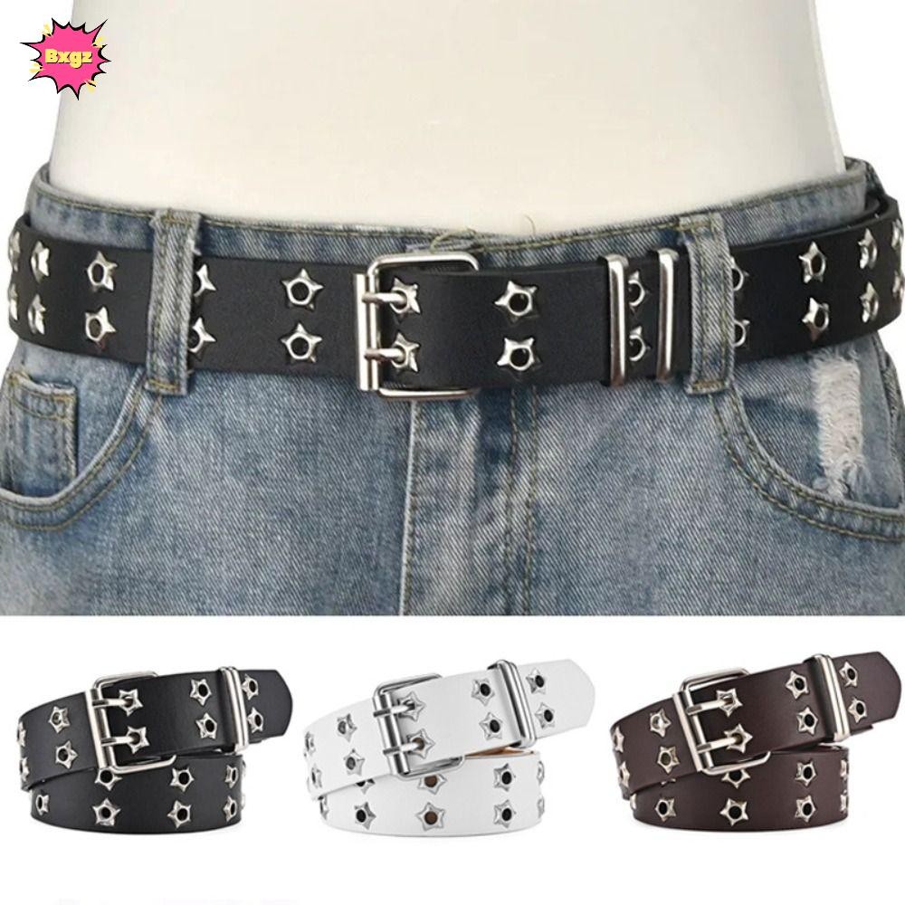 เข็มขัดหนังฮิปฮอปสตาร์ สไตล์ Punk Rock Y2K