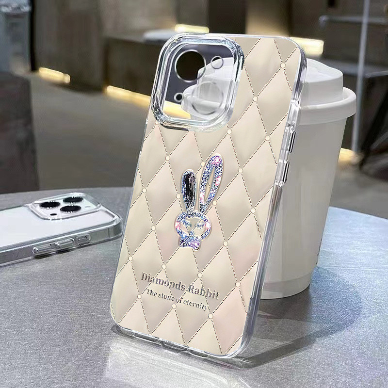 Diamond Rabbit Space Case Apple 14promax โปร่งใส ipone13 เคสโทรศัพท์ 15 รวมทุกอย่าง 12 เคสนิ่ม 11tpu